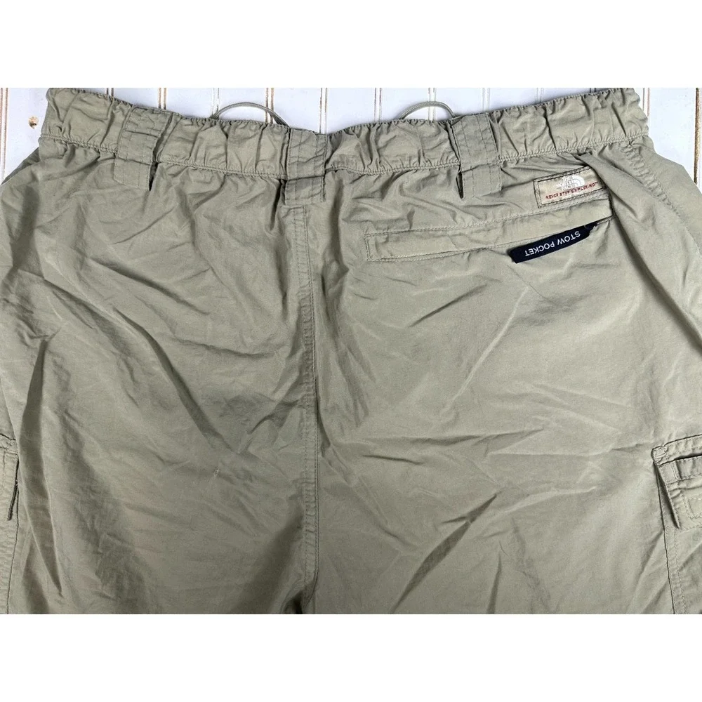 The North Face Shorts Mens L Nylon Hiking Outdoor Khaki Elastic Waist Utility 33
